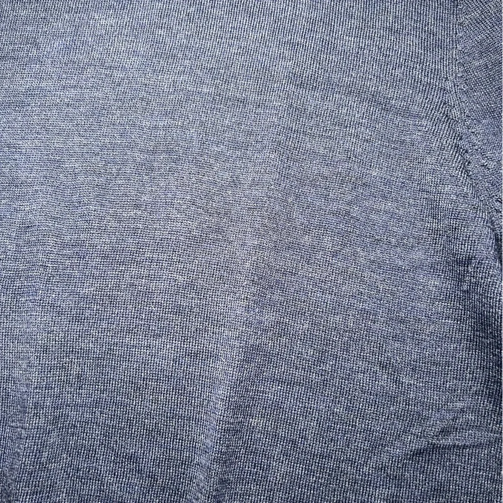 Jon Randall Collection Men's 100% Fine Merino Wool Sweater Blue V Neck Medium M